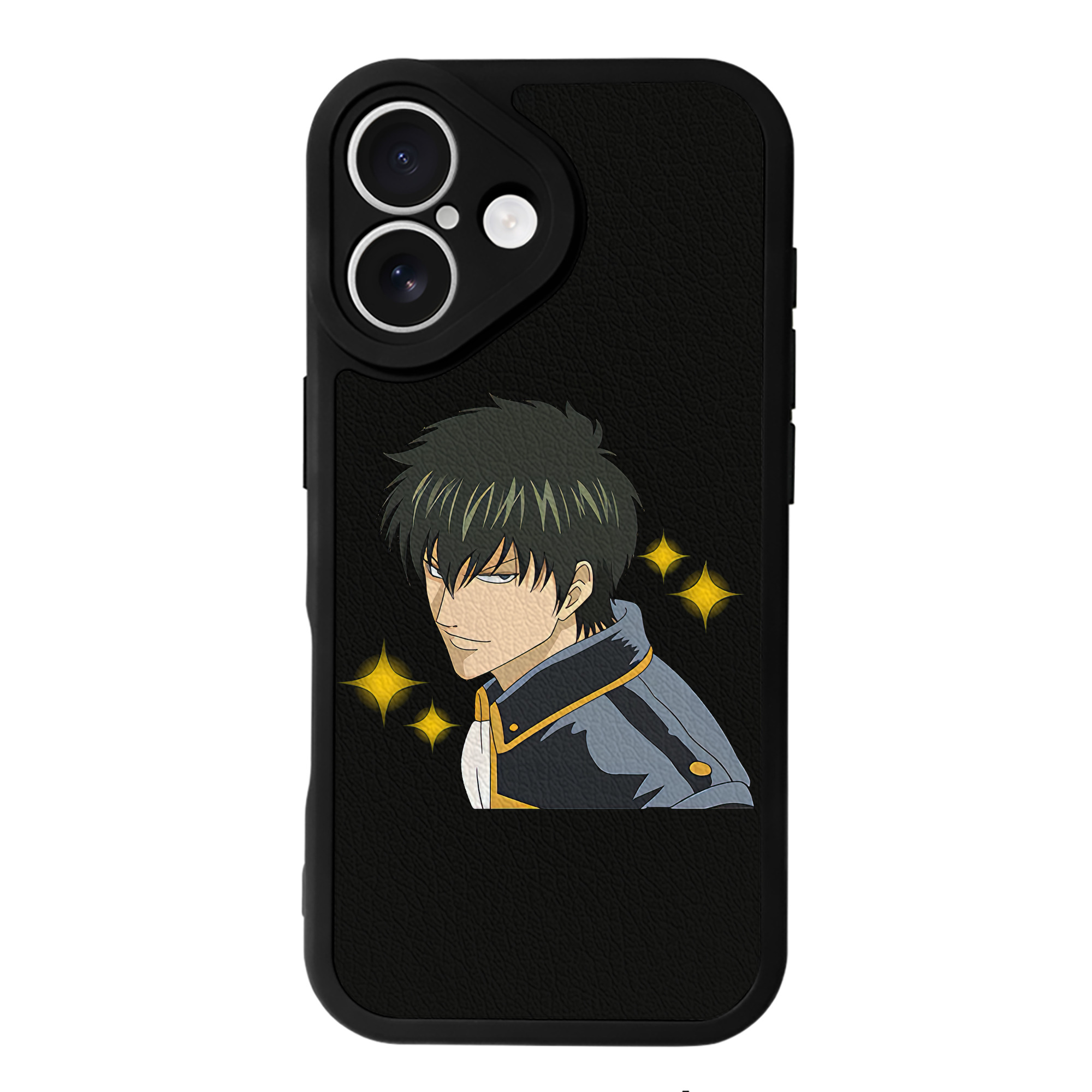 （画像用） ぎんたま 坂田銀時（さかたぎんとき） 神楽 志村新八（しむら しんぱち） GINTAMA Sakata Gintoki Kagura Shimura Shinpachi 【iPhone 16シリーズ対応】シリコンスマホケース（レザー調） 材質：シリコン
